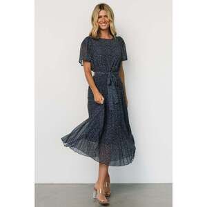 Baltic Born Prim Pleated Dress | Navy Print Size 1XL
